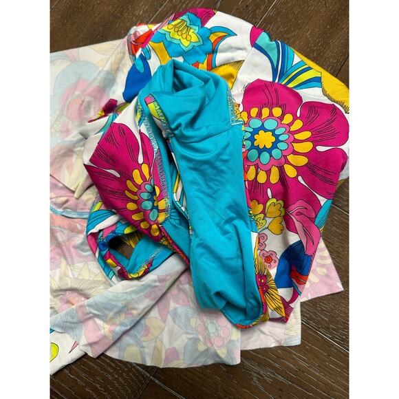 Trina Turk Fontaine Off The Shoulder Ruffle One Piece Swimsuit Sz 10 READ - Picture 11 of 11